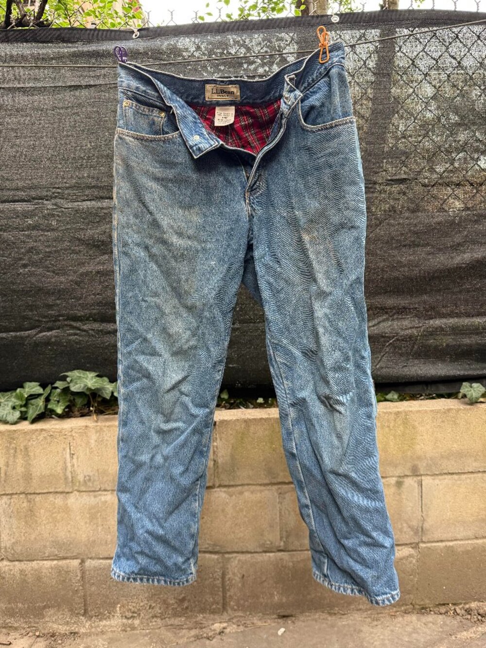 L.L.Bean Flannel Lined Jeans – Vintage Original Fit Denim Pants Plaid Lined